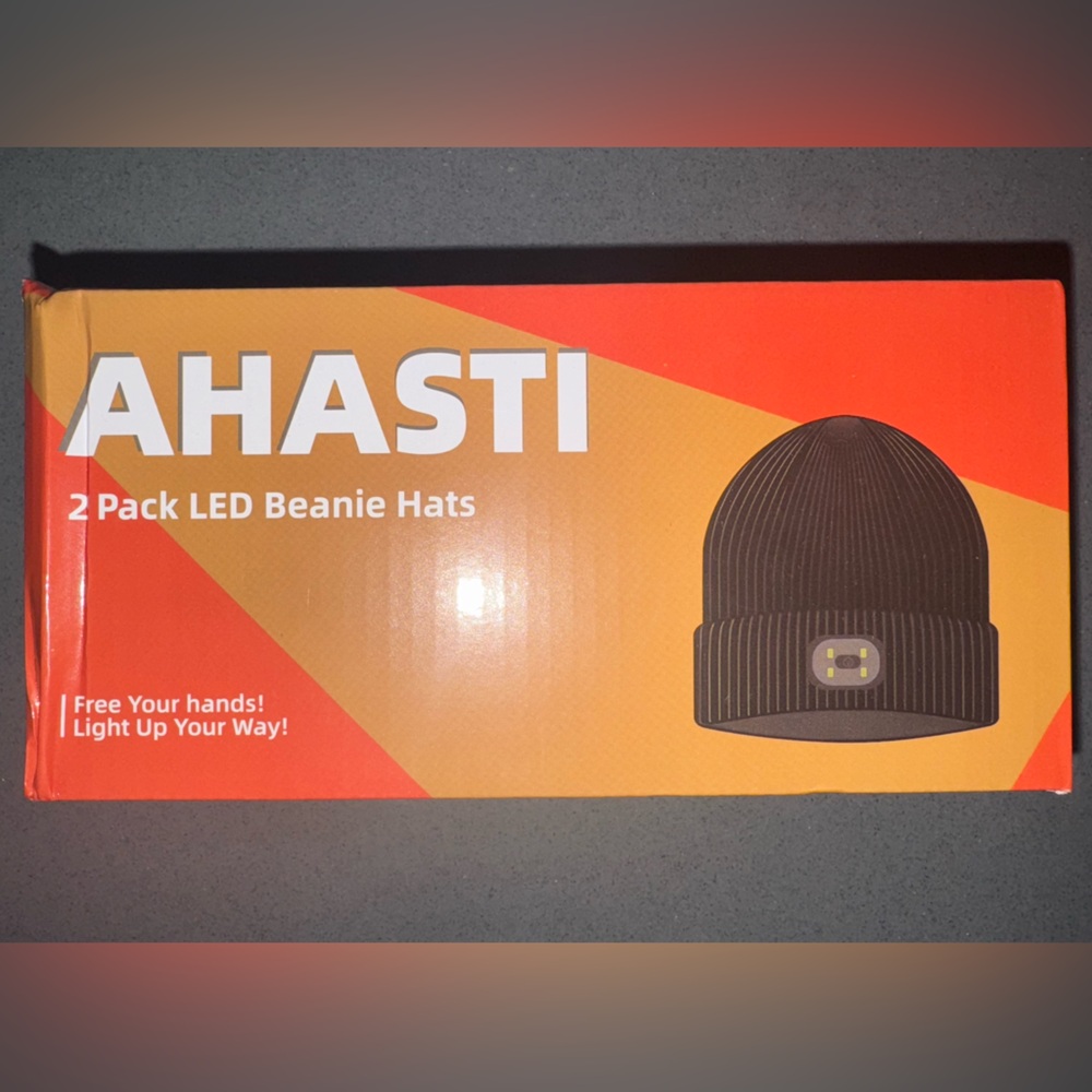 AHASTI Black LED Beanie Hat (2 pk)